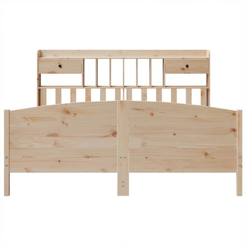 vidaXL Bookcase Bed without Mattress 180x200 cm Super King Solid Wood Pine