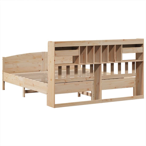 vidaXL Bookcase Bed without Mattress 180x200 cm Super King Solid Wood Pine