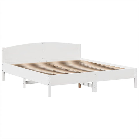 vidaXL Bookcase Bed without Mattress White 180x200 cm Super King Solid Wood Pine