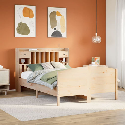 vidaXL Bookcase Bed without Mattress 160x200cm Solid Wood Pine