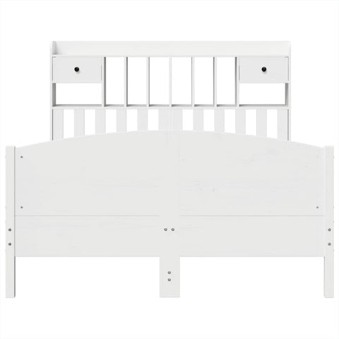 vidaXL Bookcase Bed without Mattress White 140x200cm Solid Wood Pine