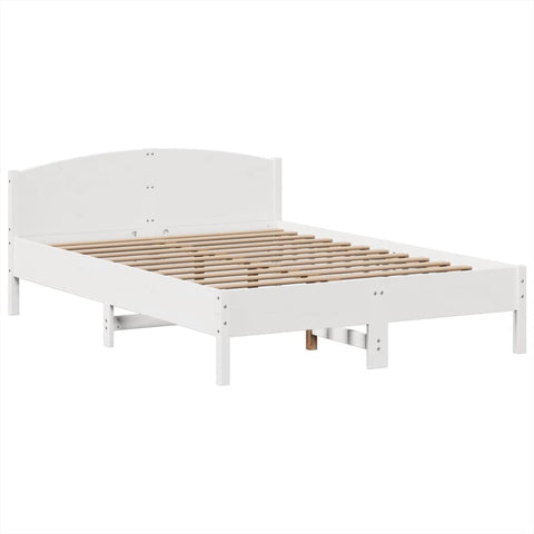 vidaXL Bookcase Bed without Mattress White 140x200cm Solid Wood Pine