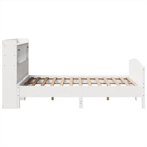 vidaXL Bookcase Bed without Mattress White 140x190cm Solid Wood Pine