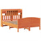 vidaXL Bookcase Bed without Mattress Wax Brown 140x190cm Solid Wood Pine