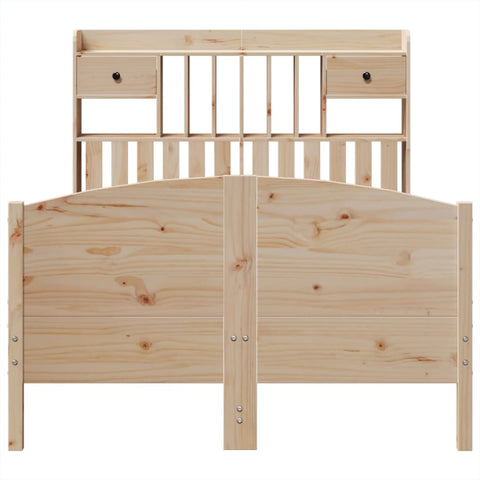 vidaXL Bookcase Bed without Mattress 135x190 cm Double Solid Wood Pine