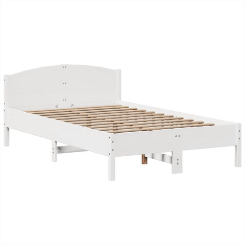 vidaXL Bookcase Bed without Mattress White 135x190 cm Double Solid Wood Pine