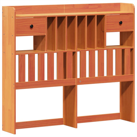 vidaXL Bookcase Bed without Mattress Wax Brown 135x190 cm Double Solid Wood Pine