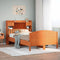 vidaXL Bookcase Bed without Mattress Wax Brown 135x190 cm Double Solid Wood Pine