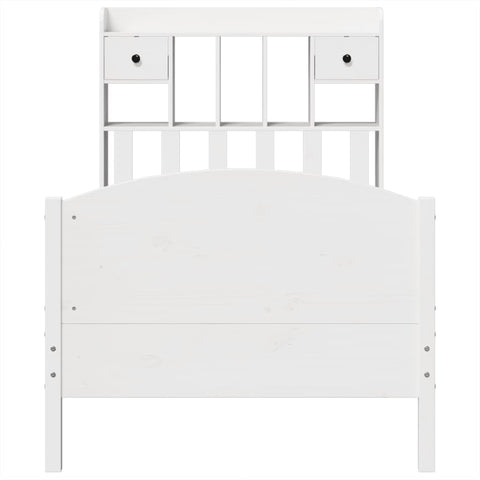vidaXL Bookcase Bed without Mattress White 90x200cm Solid Wood Pine