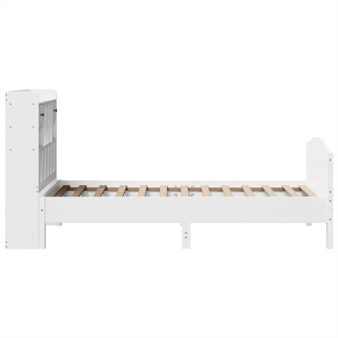 vidaXL Bookcase Bed without Mattress White 90x200cm Solid Wood Pine