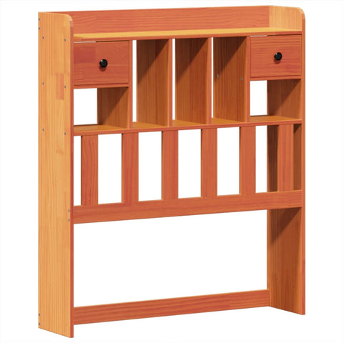 vidaXL Bookcase Bed without Mattress Wax Brown 90x200cm Solid Wood Pine