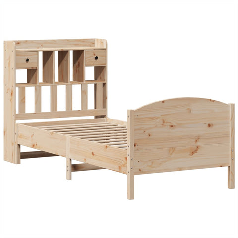 vidaXL Bookcase Bed without Mattress 75x190 cm Small Single Solid Wood Pine