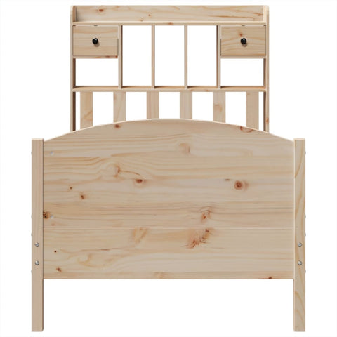 vidaXL Bookcase Bed without Mattress 75x190 cm Small Single Solid Wood Pine