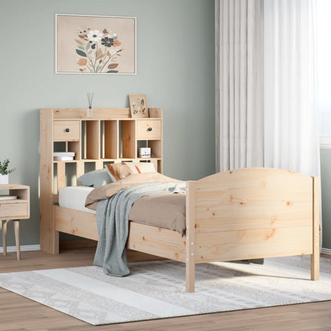 vidaXL Bookcase Bed without Mattress 75x190 cm Small Single Solid Wood Pine