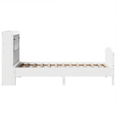 vidaXL Bookcase Bed without Mattress White 75x190 cm Small Single Solid Wood Pine