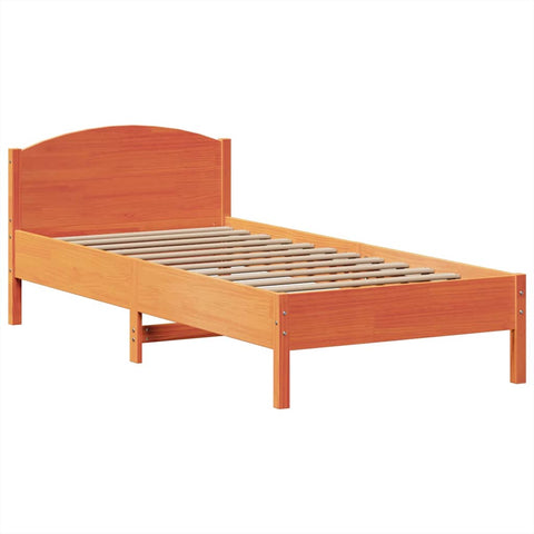 vidaXL Bookcase Bed without Mattress Wax Brown 75x190 cm Small Single Solid Wood Pine