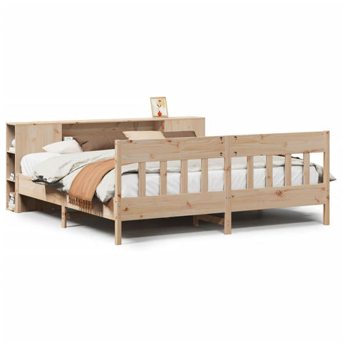 vidaXL Bookcase Bed without Mattress 200x200cm Solid Wood Pine