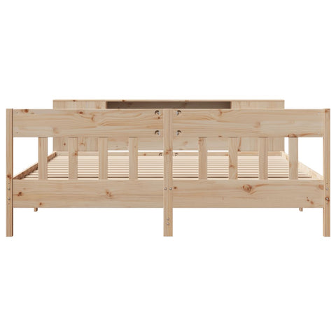 vidaXL Bookcase Bed without Mattress 200x200cm Solid Wood Pine