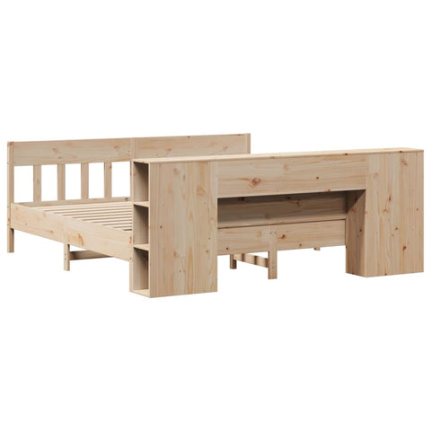 vidaXL Bookcase Bed without Mattress 200x200cm Solid Wood Pine