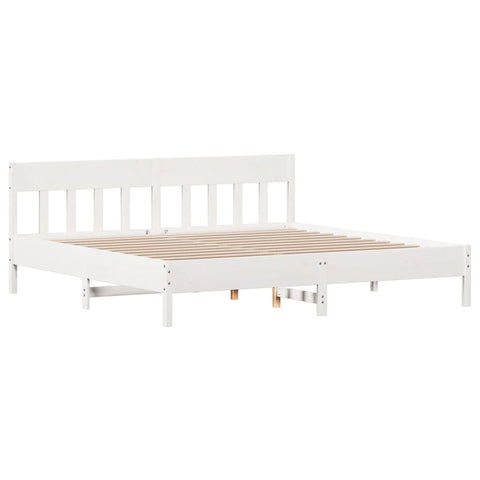 vidaXL Bookcase Bed without Mattress White 200x200cm Solid Wood Pine
