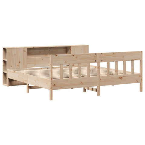vidaXL Bookcase Bed without Mattress 180x200 cm Super King Solid Wood Pine
