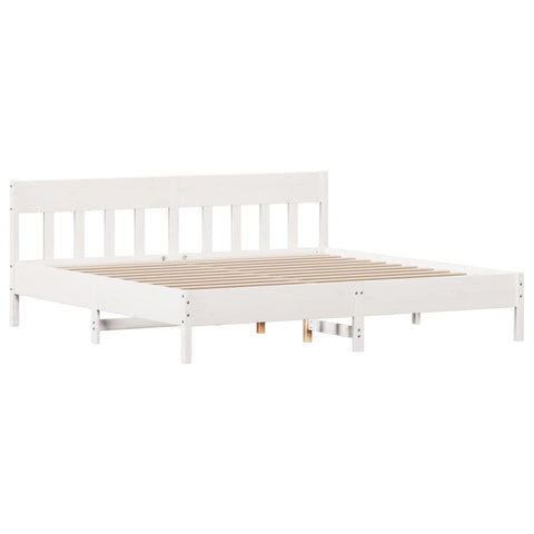 vidaXL Bookcase Bed without Mattress White 180x200 cm Super King Solid Wood Pine