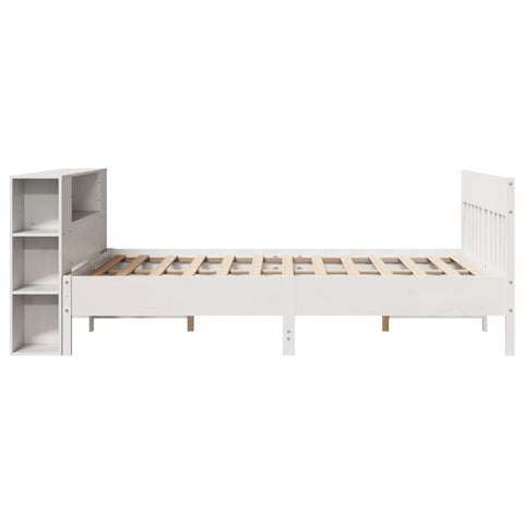 vidaXL Bookcase Bed without Mattress White 160x200cm Solid Wood Pine