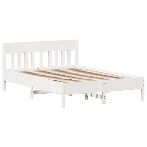 vidaXL Bookcase Bed without Mattress White 160x200cm Solid Wood Pine