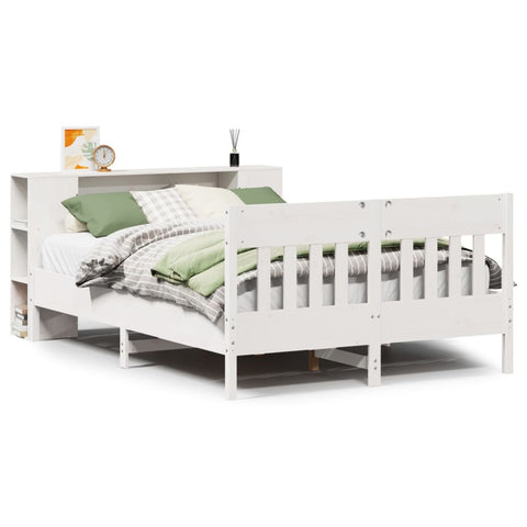 vidaXL Bookcase Bed without Mattress White 120x200cm Solid Wood Pine