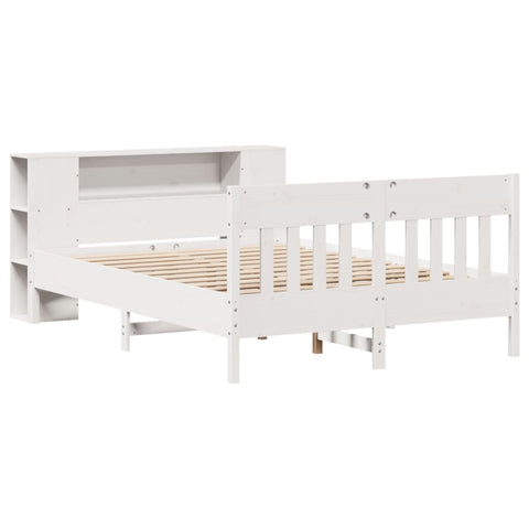 vidaXL Bookcase Bed without Mattress White 120x200cm Solid Wood Pine