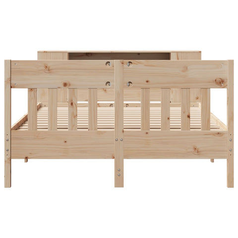 vidaXL Bookcase Bed without Mattress 135x190 cm Double Solid Wood Pine