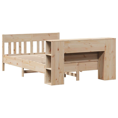 vidaXL Bookcase Bed without Mattress 135x190 cm Double Solid Wood Pine