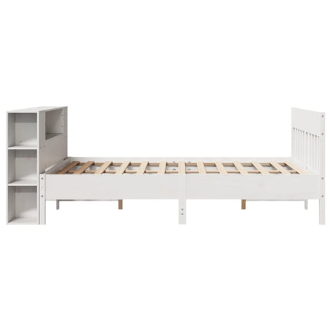 vidaXL Bookcase Bed without Mattress White 135x190 cm Double Solid Wood Pine