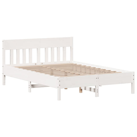 vidaXL Bookcase Bed without Mattress White 135x190 cm Double Solid Wood Pine