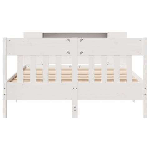 vidaXL Bookcase Bed without Mattress White 120x190 cm Small Double Solid Wood Pine