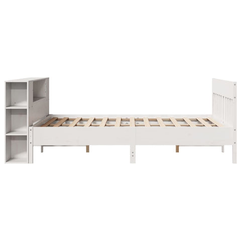vidaXL Bookcase Bed without Mattress White 120x190 cm Small Double Solid Wood Pine