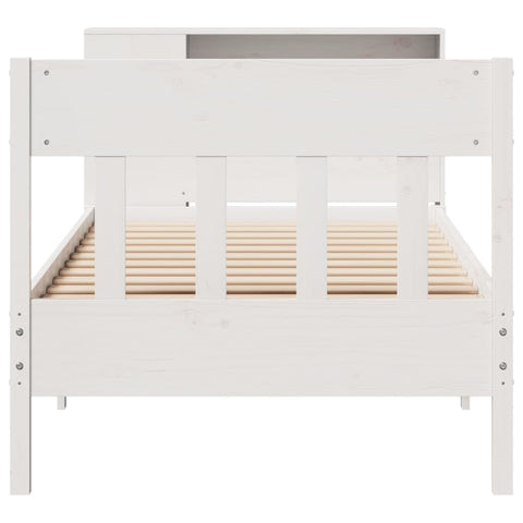 vidaXL Bookcase Bed without Mattress White 90x190 cm Single Solid Wood Pine