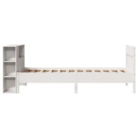 vidaXL Bookcase Bed without Mattress White 90x190 cm Single Solid Wood Pine