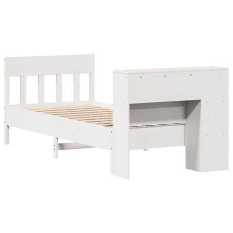 vidaXL Bookcase Bed without Mattress White 90x190 cm Single Solid Wood Pine