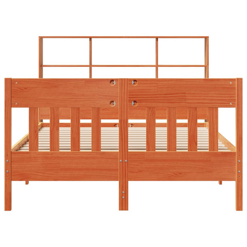 vidaXL Bed Frame without Mattress Wax Brown 160x200 cm Solid Wood Pine