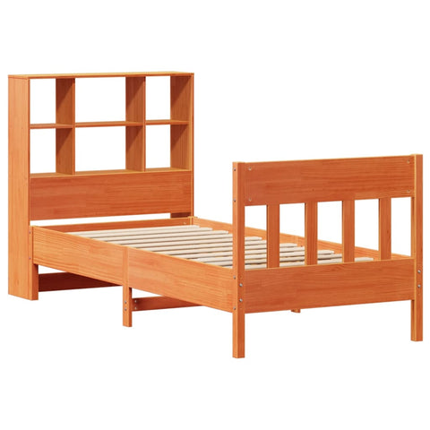 vidaXL Bed Frame without Mattress Wax Brown 100x200 cm Solid Wood Pine