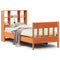 vidaXL Bed Frame without Mattress Wax Brown 90x200 cm Solid Wood Pine