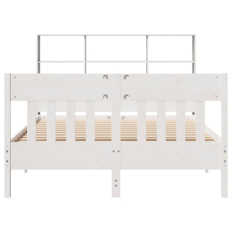 vidaXL Bed Frame without Mattress White 120x190 cm Small Double Solid Wood Pine