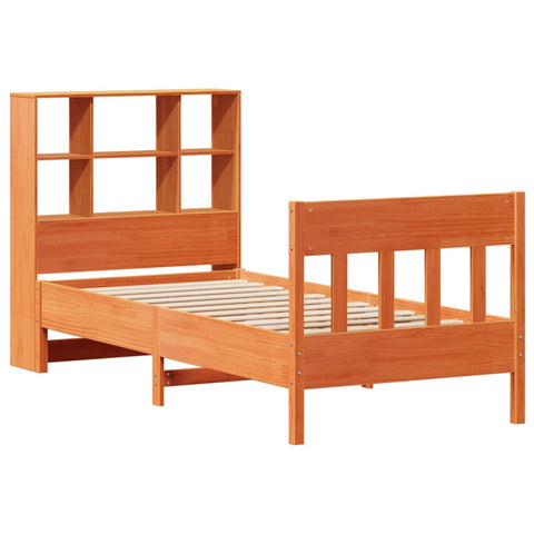 vidaXL Bed Frame without Mattress Wax Brown 90x190 cm Single Solid Wood Pine