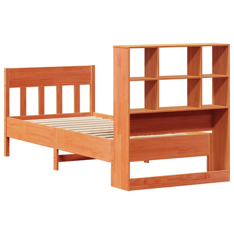 vidaXL Bed Frame without Mattress Wax Brown 90x190 cm Single Solid Wood Pine
