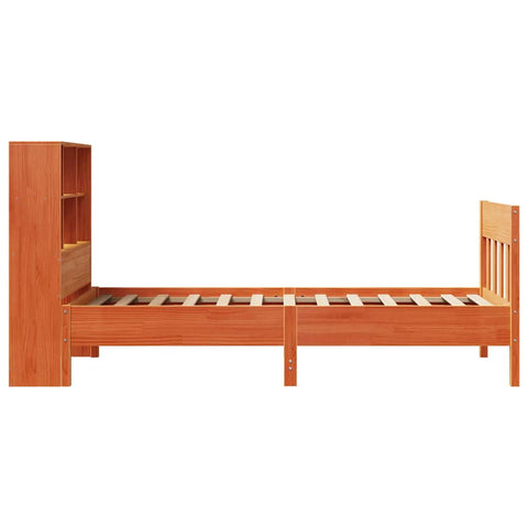 vidaXL Bed Frame without Mattress Wax Brown 75x190 cm Small Single Solid Wood Pine