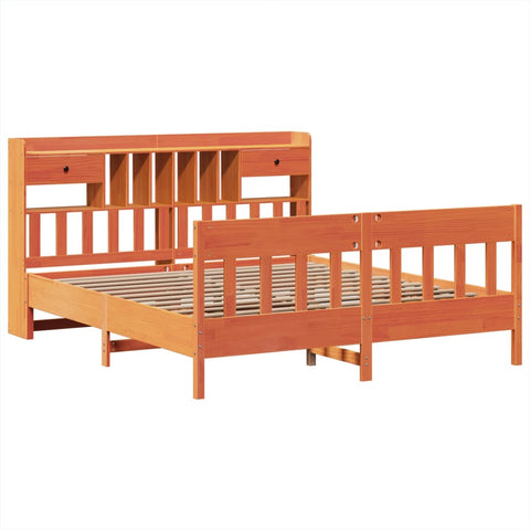 vidaXL Bed Frame without Mattress Wax Brown 200x200 cm Solid Wood Pine