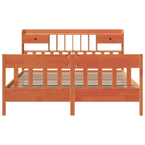 vidaXL Bed Frame without Mattress Wax Brown 200x200 cm Solid Wood Pine