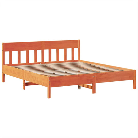 vidaXL Bed Frame without Mattress Wax Brown 200x200 cm Solid Wood Pine