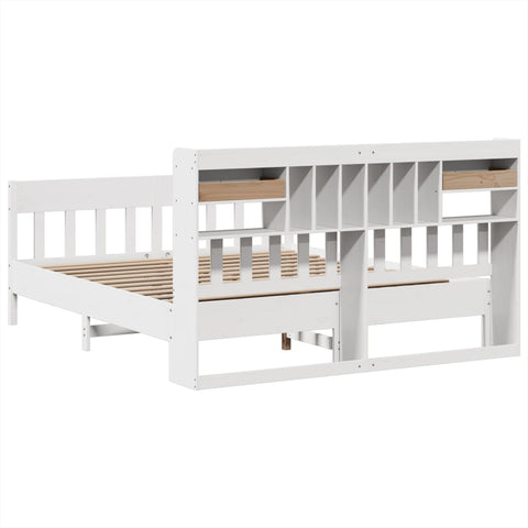 vidaXL Bed Frame without Mattress White 180x200 cm Super King Solid Wood Pine